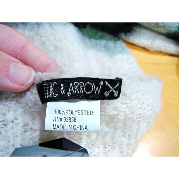 Twig & Arrow Oversized Oblong Blanket Scarf Pink Black Gray So Soft 84x24 NWT - Picture 7 of 11